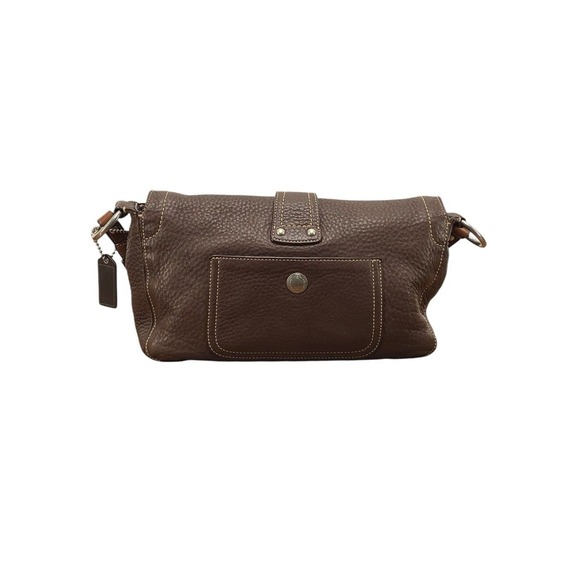 Coach Chelsea Chocolate Brown Leather Demi Flap F10893 w/ Matching Wallet - Picture 7 of 16